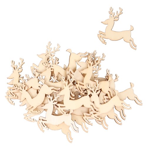 Self-Adhesive Wooden Reindeer - Pack of 24