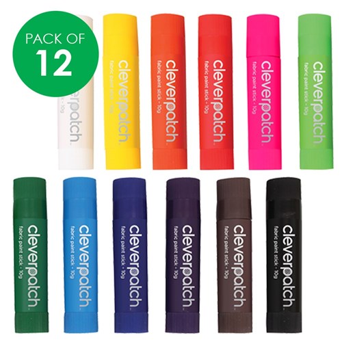 CleverPatch Poster Paint Sticks - Coloured - 10g - Pack of 12