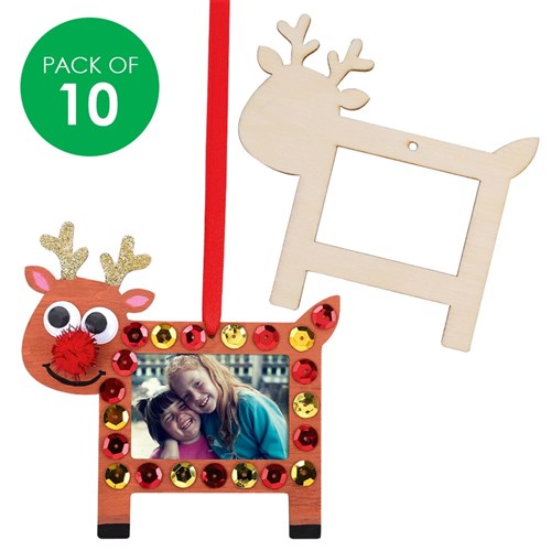 Wooden Hanging Reindeer Frames - Pack of 10