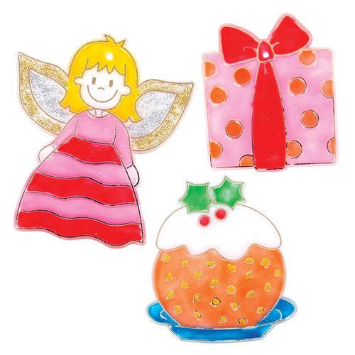 Plastic Sun Catchers - Christmas - Pack of 24