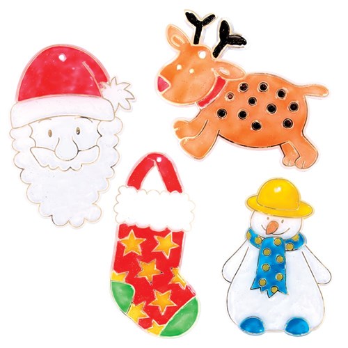 Plastic Sun Catchers - Christmas - Pack of 24