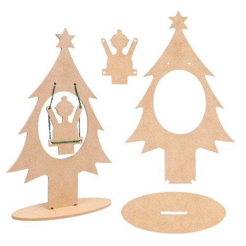 Wooden Swinging Elf in Tree - Pack of 10