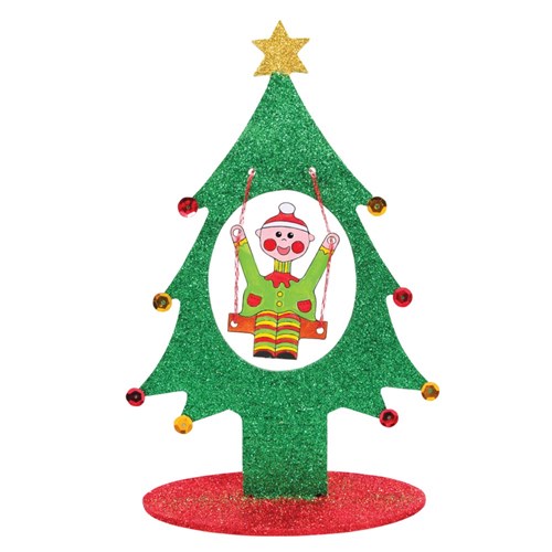 Wooden Swinging Elf in Tree - Pack of 10