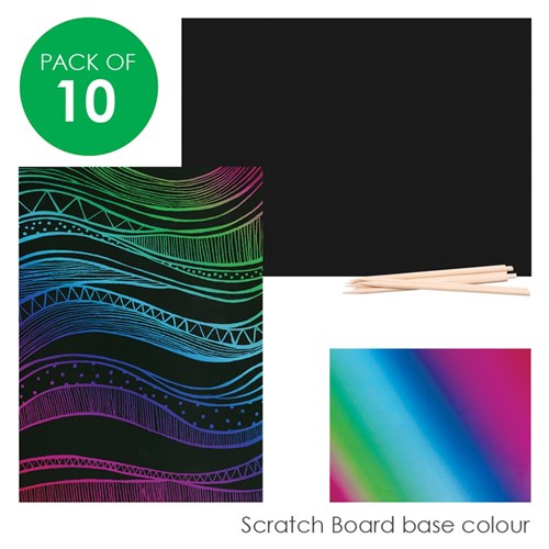 Stained Glass Scratch Art - Pack of 10