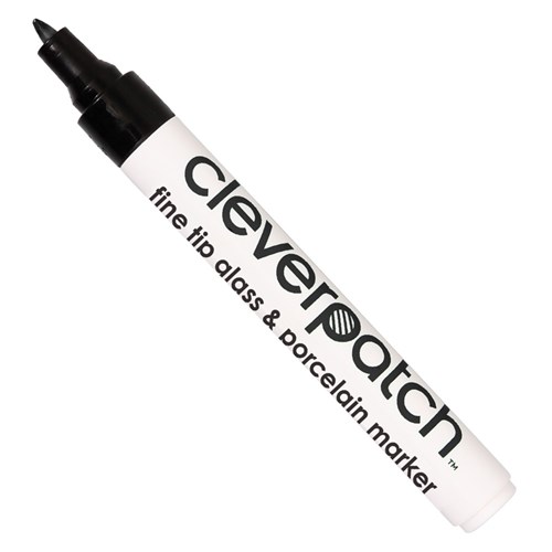 CleverPatch Glass & Porcelain Marker - Fine Tip - Black