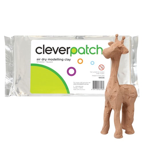 CleverPatch Air Dry Modelling Clay - Terracotta - 1kg Pack