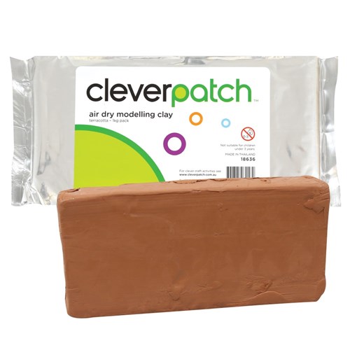 CleverPatch Air Dry Modelling Clay - Terracotta - 1kg Pack