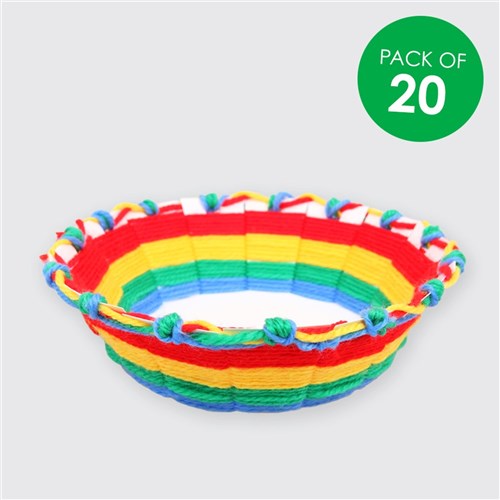 Cardboard Weaving Basket Kit with Yarn - Pack of 20