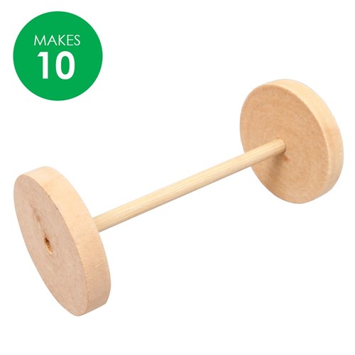 Wooden Wheels & Axles - Pack of 30