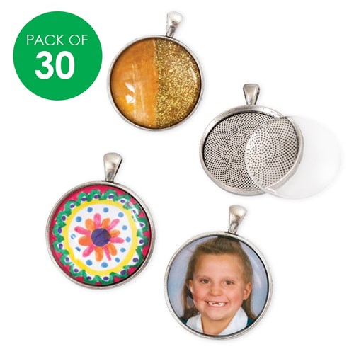 Pendant Settings - Silver - Pack of 30