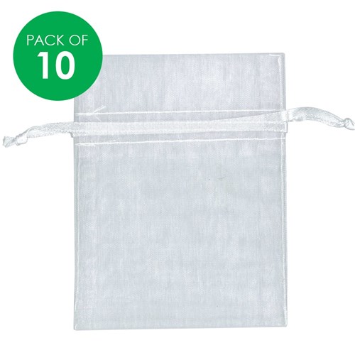 Organza Bags - White - Pack of 10