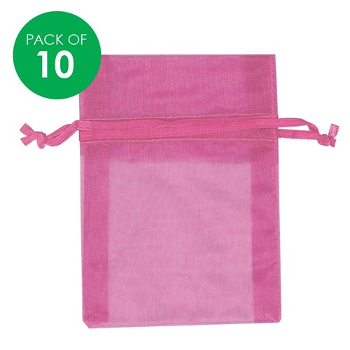 Organza Bags - Pink - Pack of 10