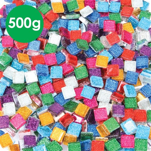 Glitter Glass Mini Mosaics - Assorted - 500g Pack