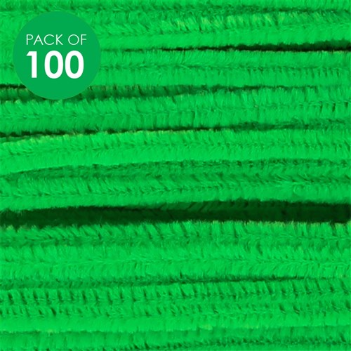 Chenille Stems - Green - Pack of 100