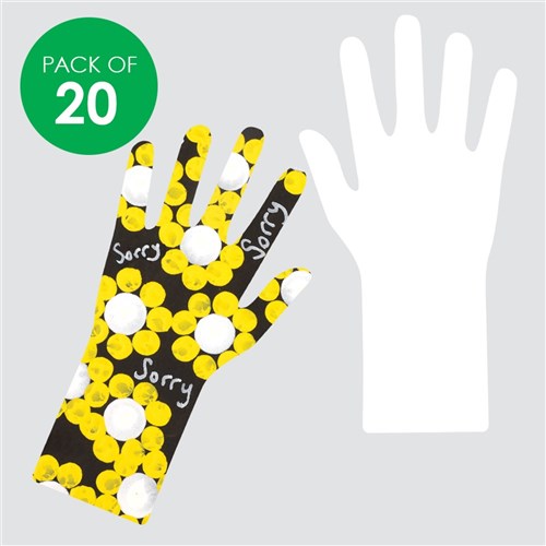 Cardboard Hands & Wrists - White - Pack of 20