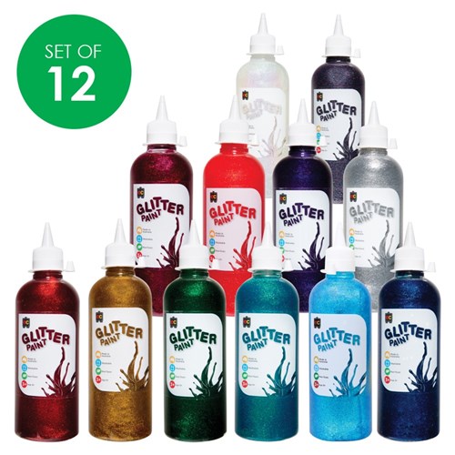 EC Glitter Paint - 500ml - Set of 12 Colours