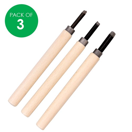 Wooden Lino Tools - Pack of 3