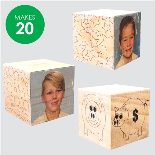 Rustic Wooden Money Boxes Group Pack