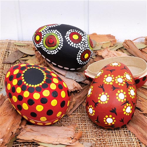 Indigenous Dot Painting Emu Eggs Group Pack