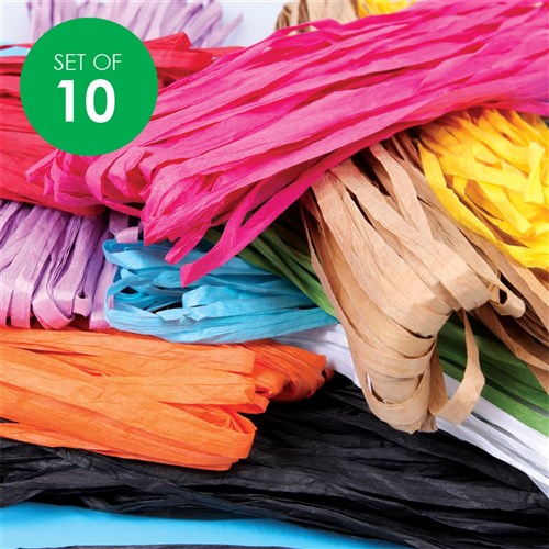 Paper Raffia - 50 Metres - Set of 10 Colours