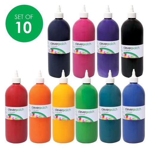 CleverPatch Tie Dye Paint - Set of 10 Colours - 1 Litre