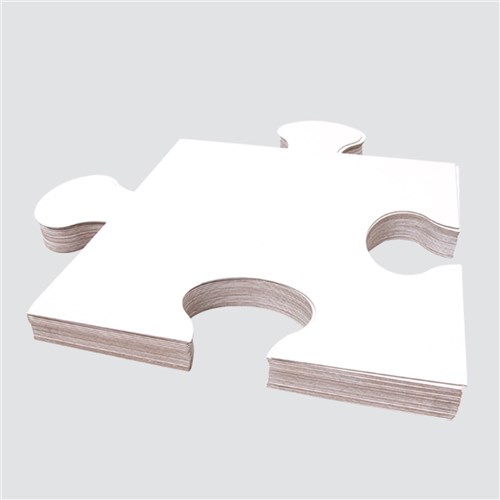 Giant Cardboard Puzzle Pieces - White - Pack of 20