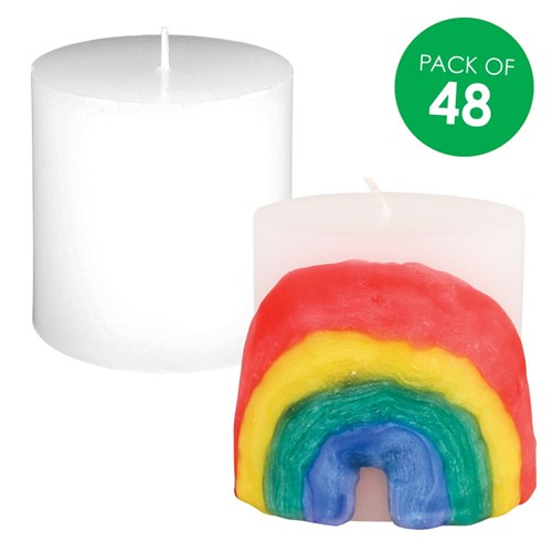 White Pillar Candle - Pack of 48