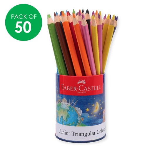 Faber-Castell Junior Triangular Pencils Deskpack - Pack of 50