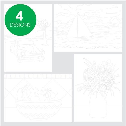 Printed Watercolour Paper - A4 - Assorted - Pack of 20
