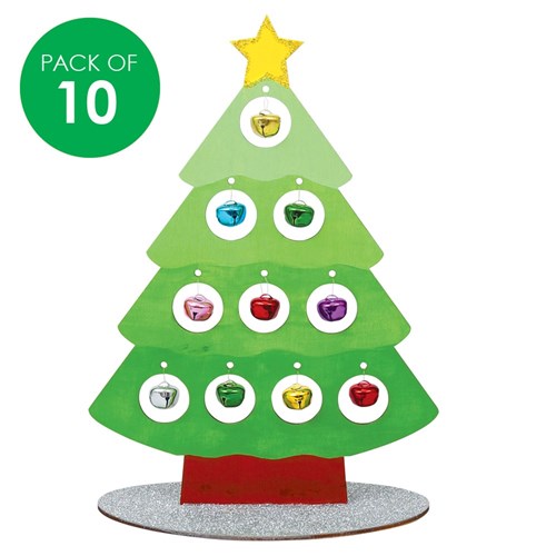 Wooden Ornament Trees - Pack of 10