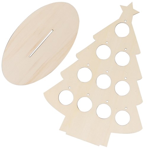 Wooden Ornament Trees - Pack of 10