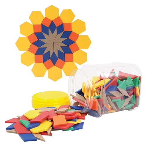 Solid Plastic Pattern Blocks - Jar of 250