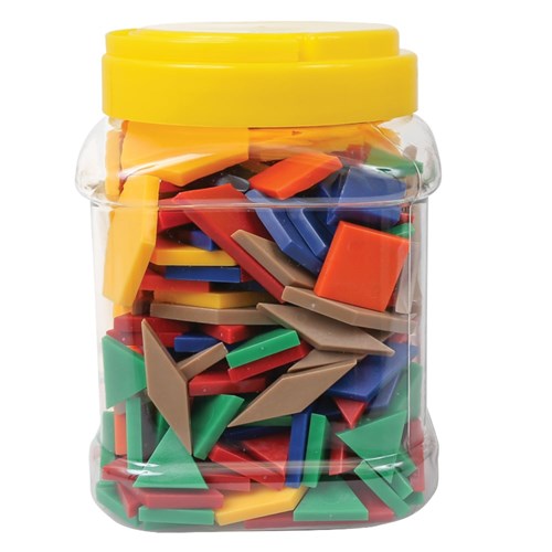 Solid Plastic Pattern Blocks - Jar of 250