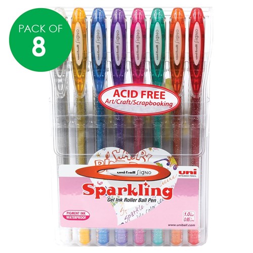 Gel Pens - Sparkling - Pack of 8