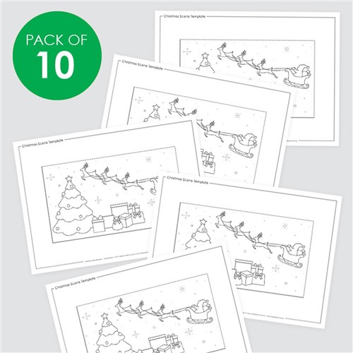 Christmas Scene Templates - Pack of 10