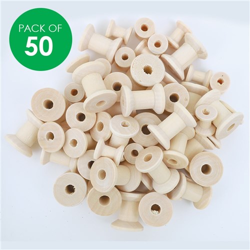 Wooden Spools - Assorted - Pack of 50