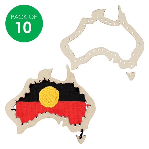 Wooden Australia Weaving Shapes - Pack of 10