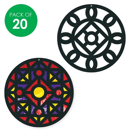 Cardboard Stained Glass Frames - Mandalas - Pack of 20