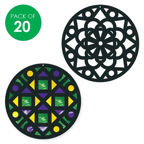 Cardboard Stained Glass Frames - Mandalas - Pack of 20