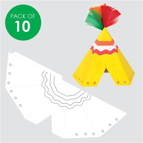 3D Cardboard Teepees - White - Pack of 10