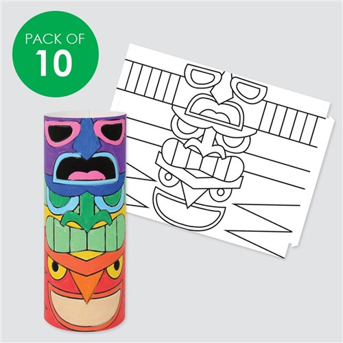 3D Cardboard Totem Poles - White - Pack of 10