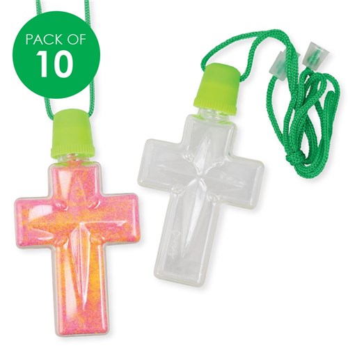 Plastic Sand Art Crosses - Pack of 10