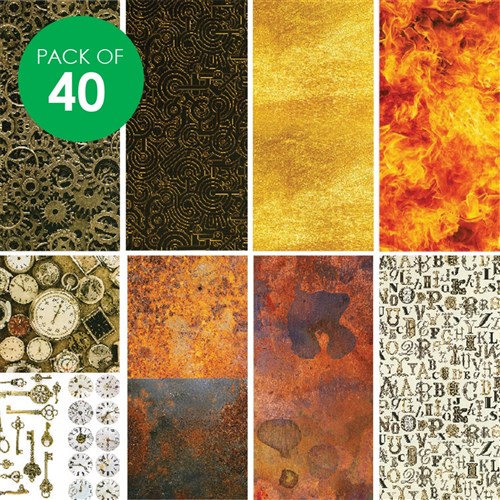 Pattern Paper - Steampunk - Pack of 40