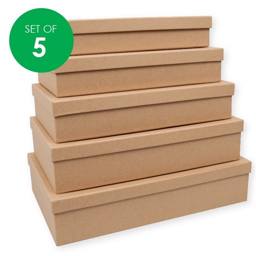 Rectangular Storage Boxes - Set of 5