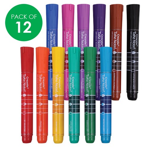 Crayola Whiteboard Markers - Coloured - Pack of 12