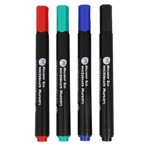 Micador Eco Whiteboard Markers - Coloured - Pack of 4
