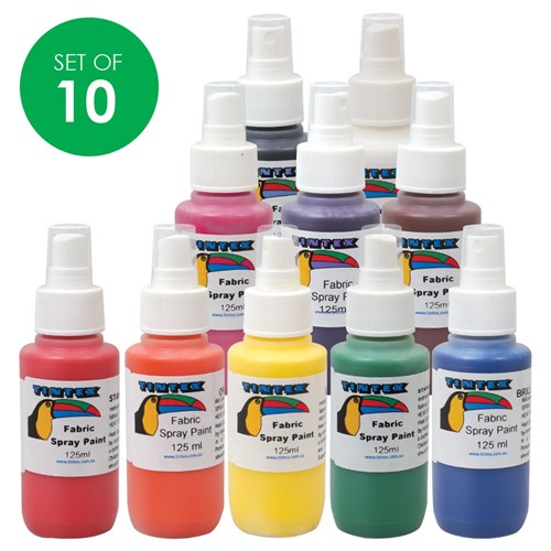 Tintex Fabric Spray Paint - 125ml - Set of 10 Colours