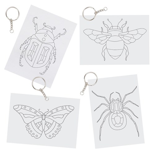 Minibeast Shrink Film Keyrings CleverKit Multi Pack - Pack of 4