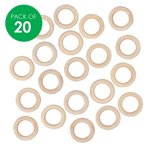 Wooden Rings - Pack of 20