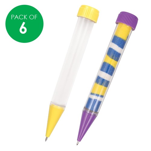 Sand Art Ballpoint Pens - Pack of 6